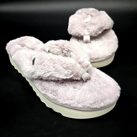 Koolaburra by Ugg Thong Faux Fur Slip-on Sandals Light Purple Women's Size 9 - Picture 9 of 12